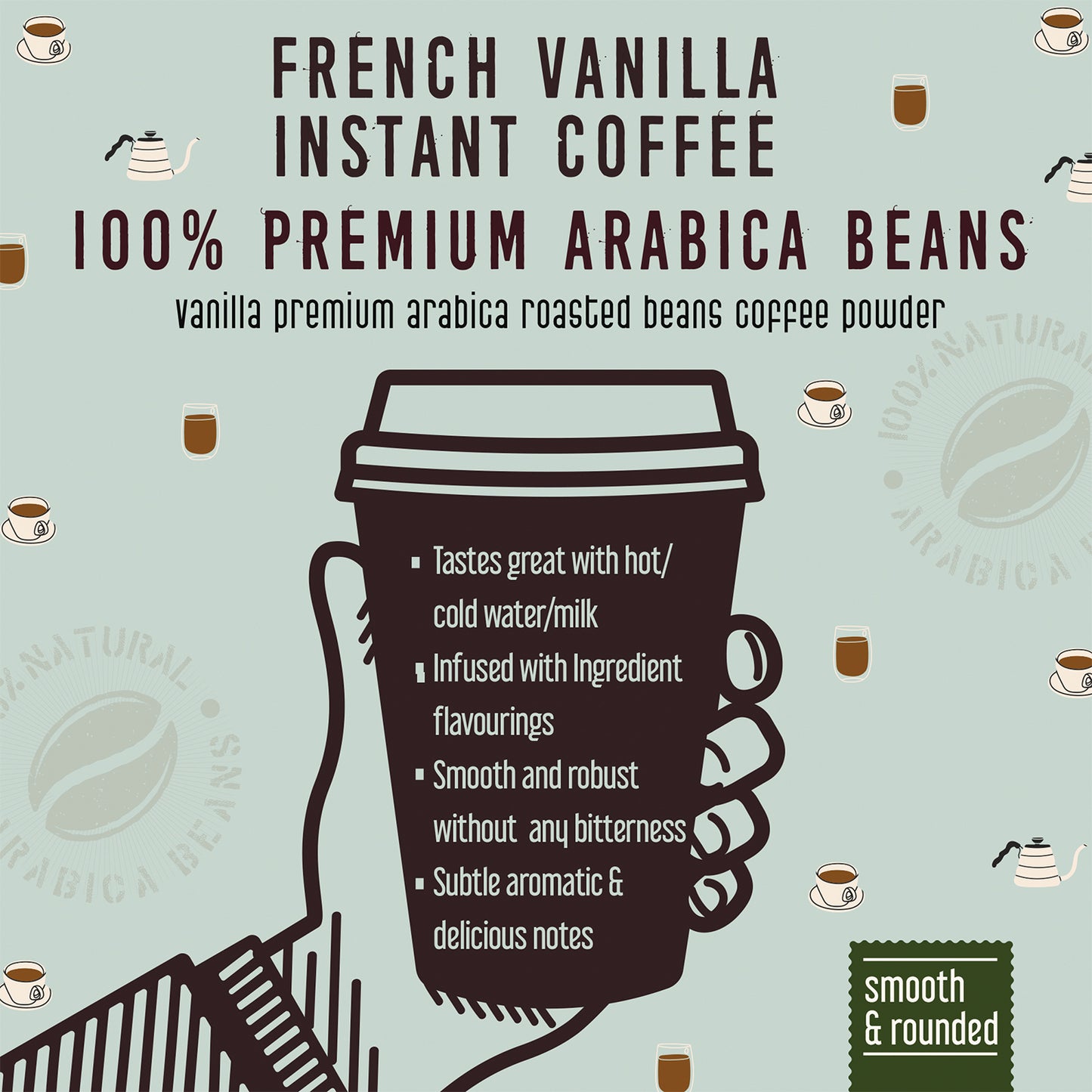 HundredYears French Vanilla Premium Instant Coffee | 100% Arabica | 100 Gms | Ultra-Premium Lifestyle Coffee for the Trendy Generation