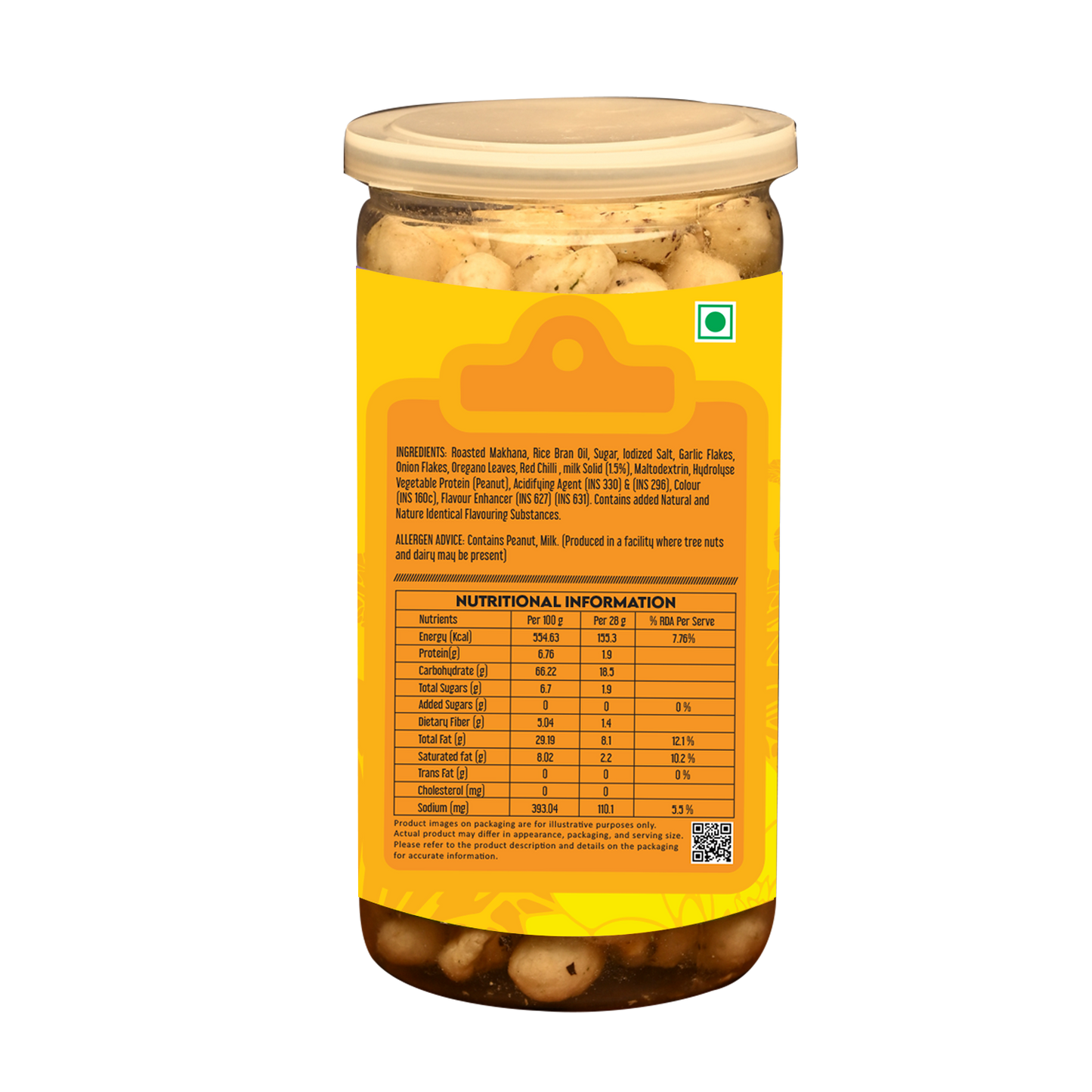 HundredYears High-Protein Makhana (Fox Nuts) 70g | Cheese & Herbs Flavored